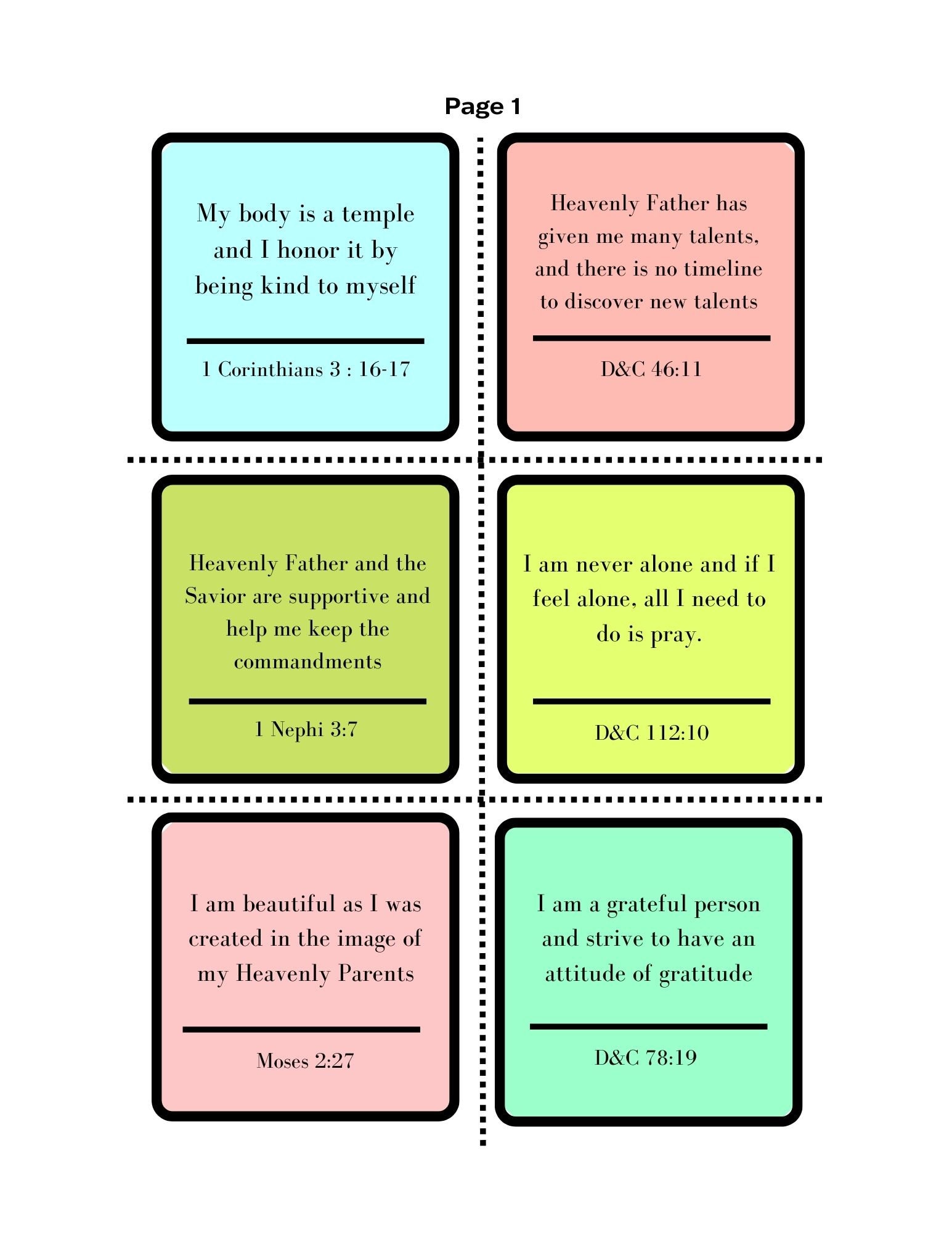LDS Gospel Affirmation Cards | Affirmation Cards for LDS | 52 Weekly ...