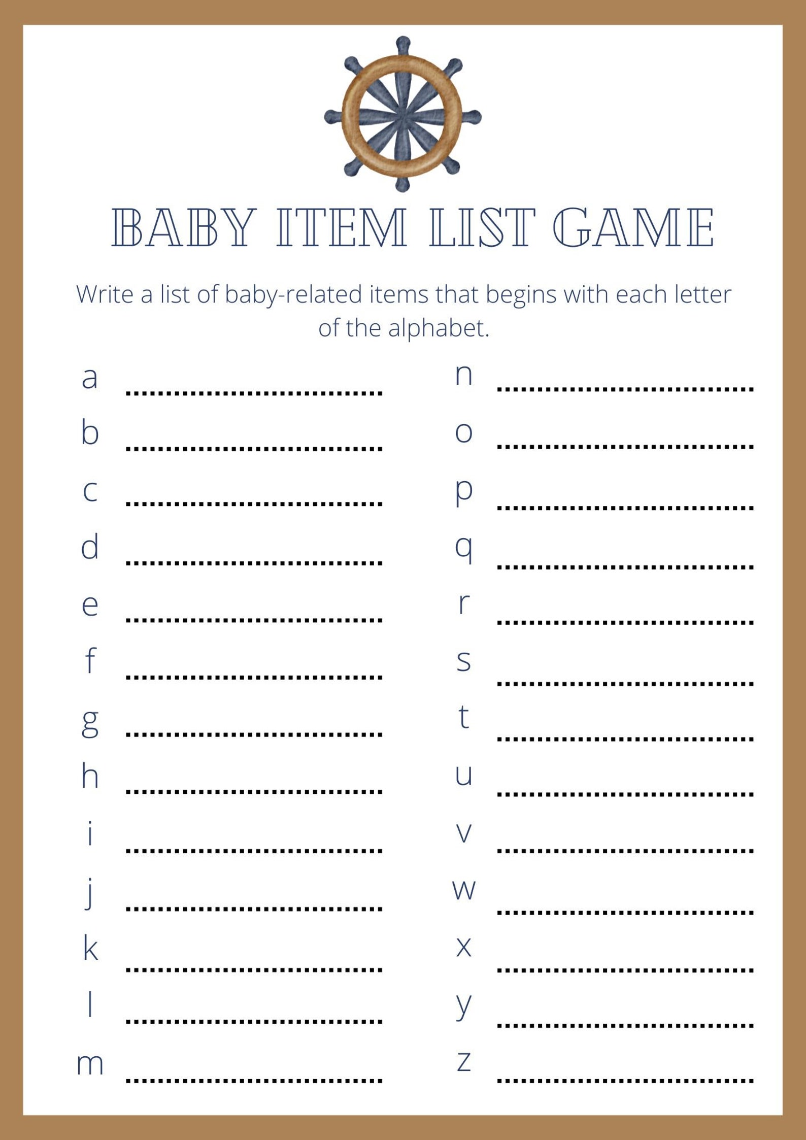 Nautical Baby Shower Game Bundle | Printable Baby Shower Games