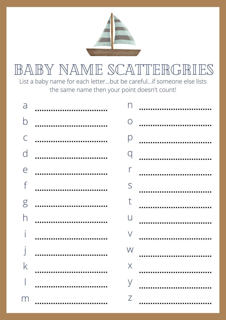 Nautical Baby Shower Game Bundle | Printable Baby Shower Games
