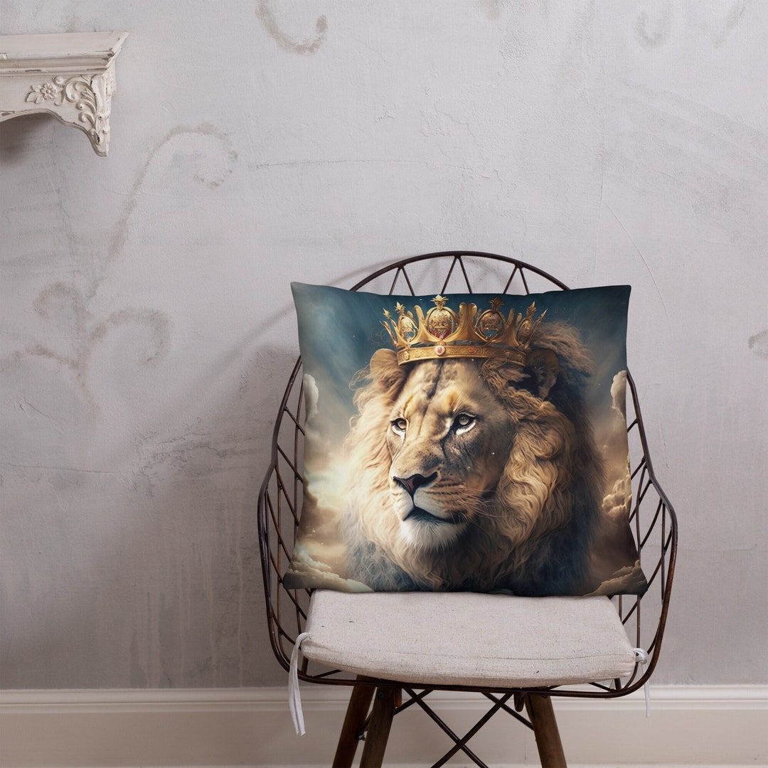 Lion Pillow, Lion Pillow Decor, Safari Throw Pillow, Lion Throw Pillow, Decorative Lion Pillow