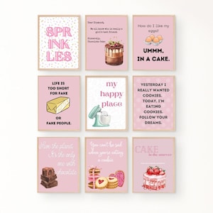 Bakery Wall Art | Set of 9 | Bakery Wall Prints | Bakery Digital Art | Dessert Wall Art | Dessert Print | Bakery Printable | Sweets Wall Art