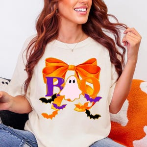 Boo PNG Spooky Coquette PNG Summerween Halloween png Preppy Halloween Ghost PNG Halloween Bow png Fall Png