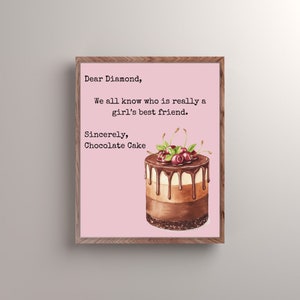Chocolate Cake Art l Bakery Wall Art | Bakery Wall Prints | Bakery Digital Art | Dessert Wall Art | Dessert Print | Bakery Printable