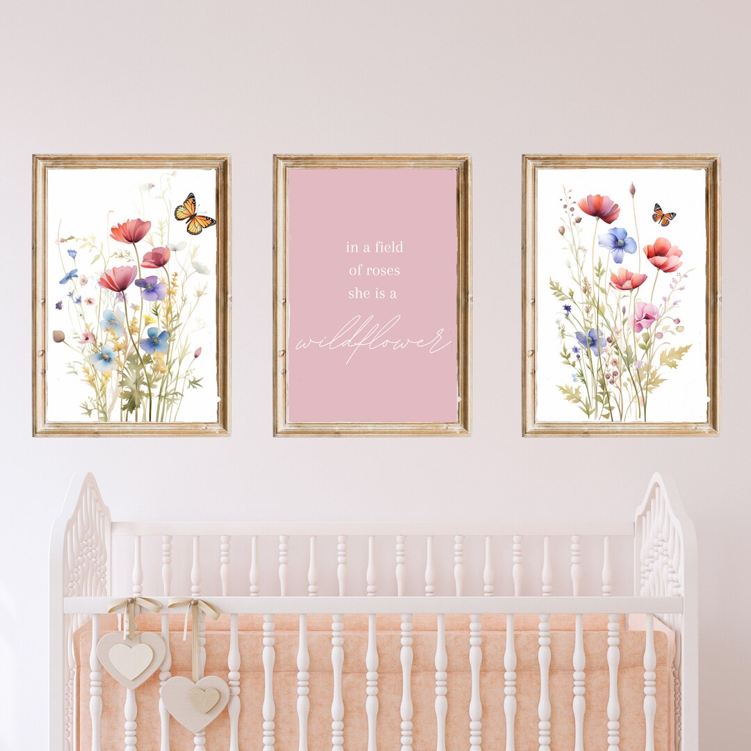 She is a Wildflower Boho Nursery Prints Girls Room Bohemian Floral ...