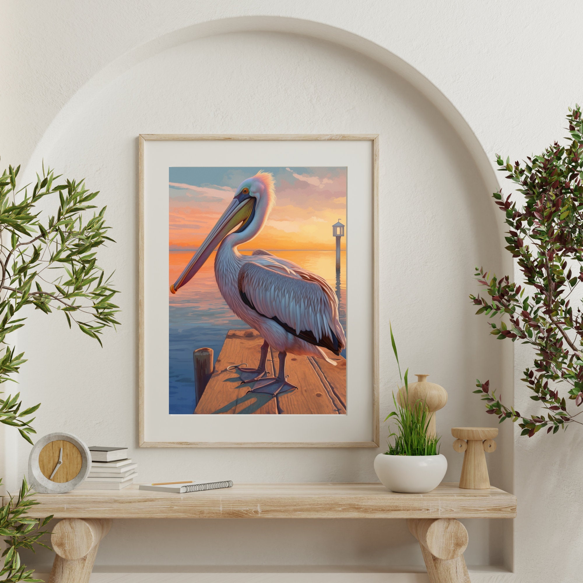 Pelican Painting | Printable Digital Art | Nautical Bird Art Print ...
