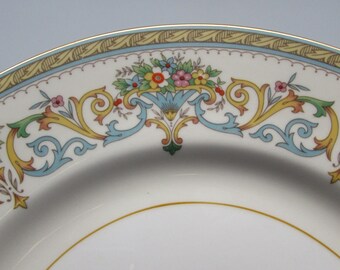 Aynsley Henley Pattern  Green Back Stamp Gold Trim Salad Plate