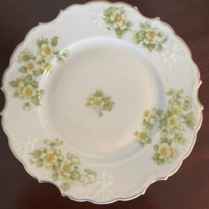 Vintage Scalloped Floral Plate