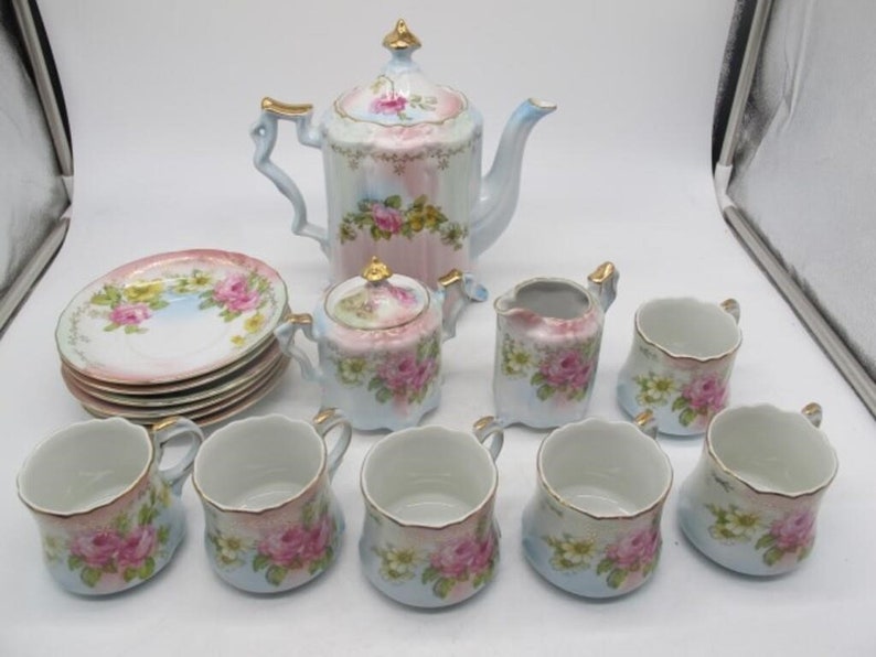 RS Hand Painted Tea Set Etsy