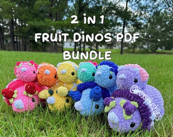 BUNDLE- Jumbo and Baby Triceratops pattern PDF digital download only