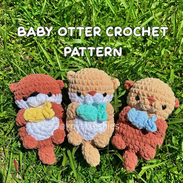 Crochet Chubby Baby Otter Pattern. PDF digital download only.