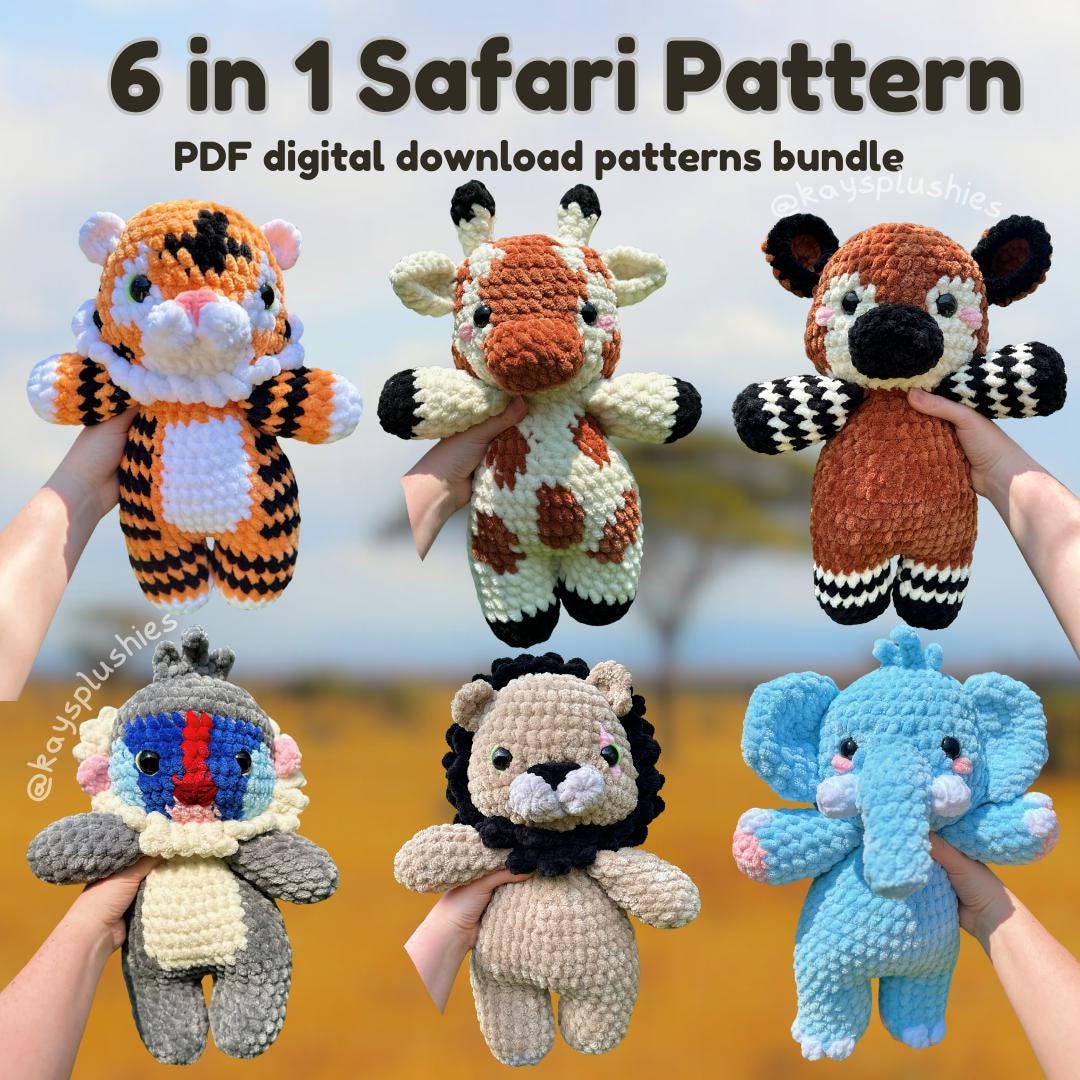 Safari Crochet Pattern Bundle - Etsy