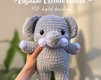 Elephant Crochet Pattern PDF digital download only