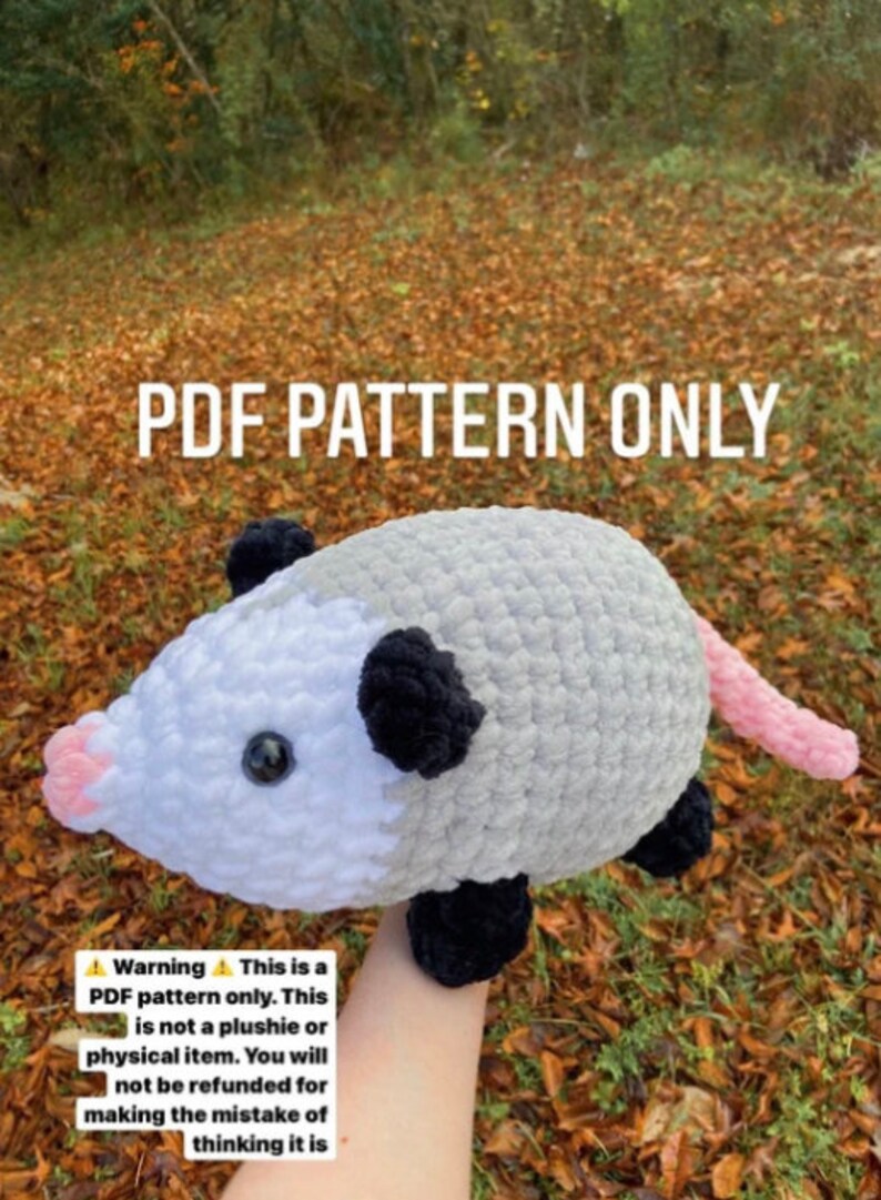 Crochet Possum Pattern PDF DIGITAL DOWNLOAD Only Etsy