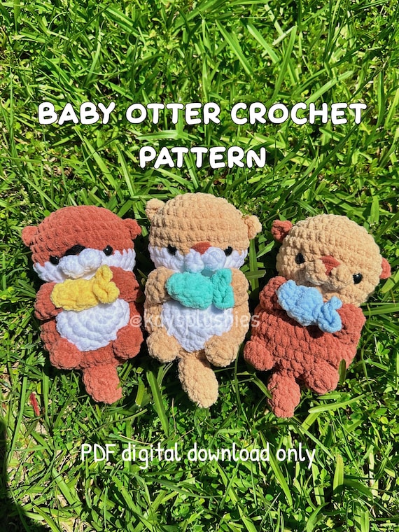 Crochet Chubby Baby Otter Pattern. PDF digital download only.