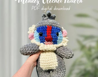 Monkey Crochet Pattern: Baboon Design (PDF Digital Download)