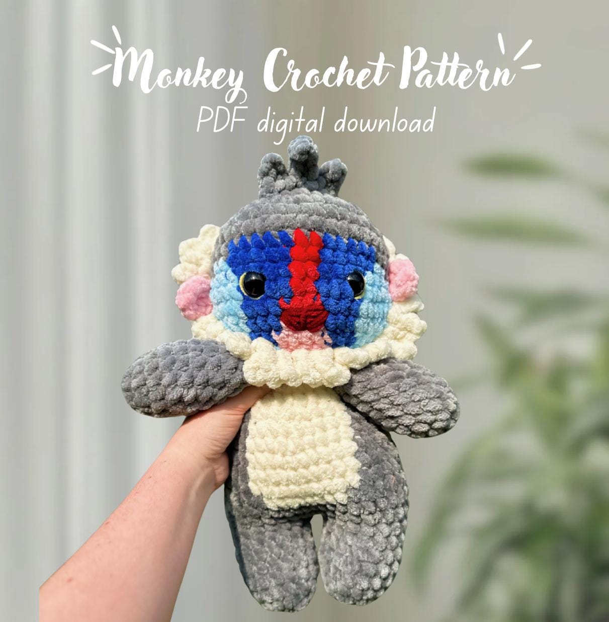 Babuino amigurumi - Etsy México, image size:1211x1236