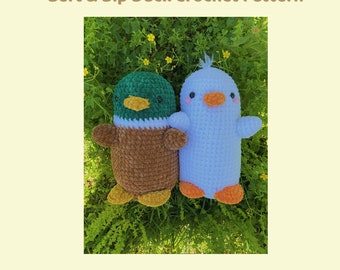 Modèle de crochet Bert et Bip Duck - Téléchargement PDF uniquement