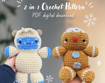 Gingerbread Man and Yeti Crochet Pattern