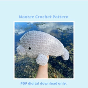 Crochet manatee pattern PDF digital download only