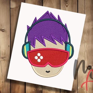 Gamer applique embroidery design