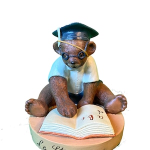 Vintage Bear Figurine French Study Graduation Back to School Gift