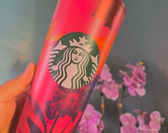 Starbucks Pink Floral Stainless Steel Tumbler