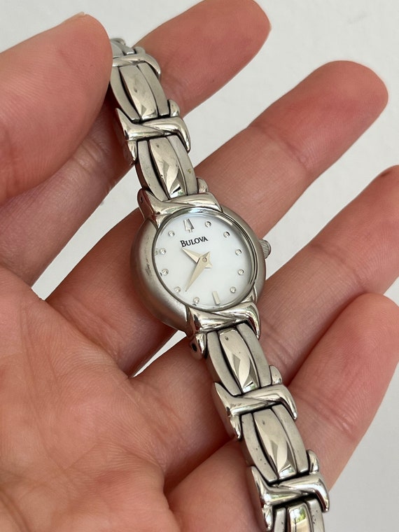 Vintage Stainless Steel Circle Bulova Watch - image 2