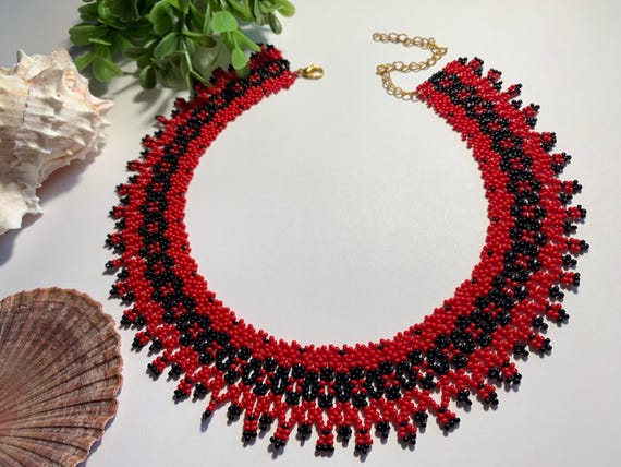 【送料込】 for Necklace Bead Seed Necklace, Beaded Women, Her for Gift アクセサリー