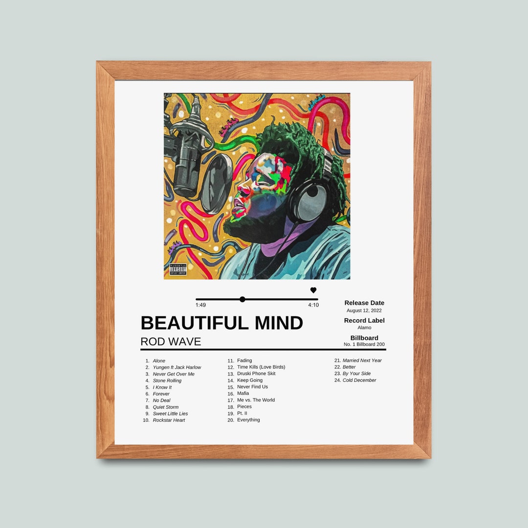 rod-wave-beautiful-mind-album-cover-print-digital-art-poster-etsy