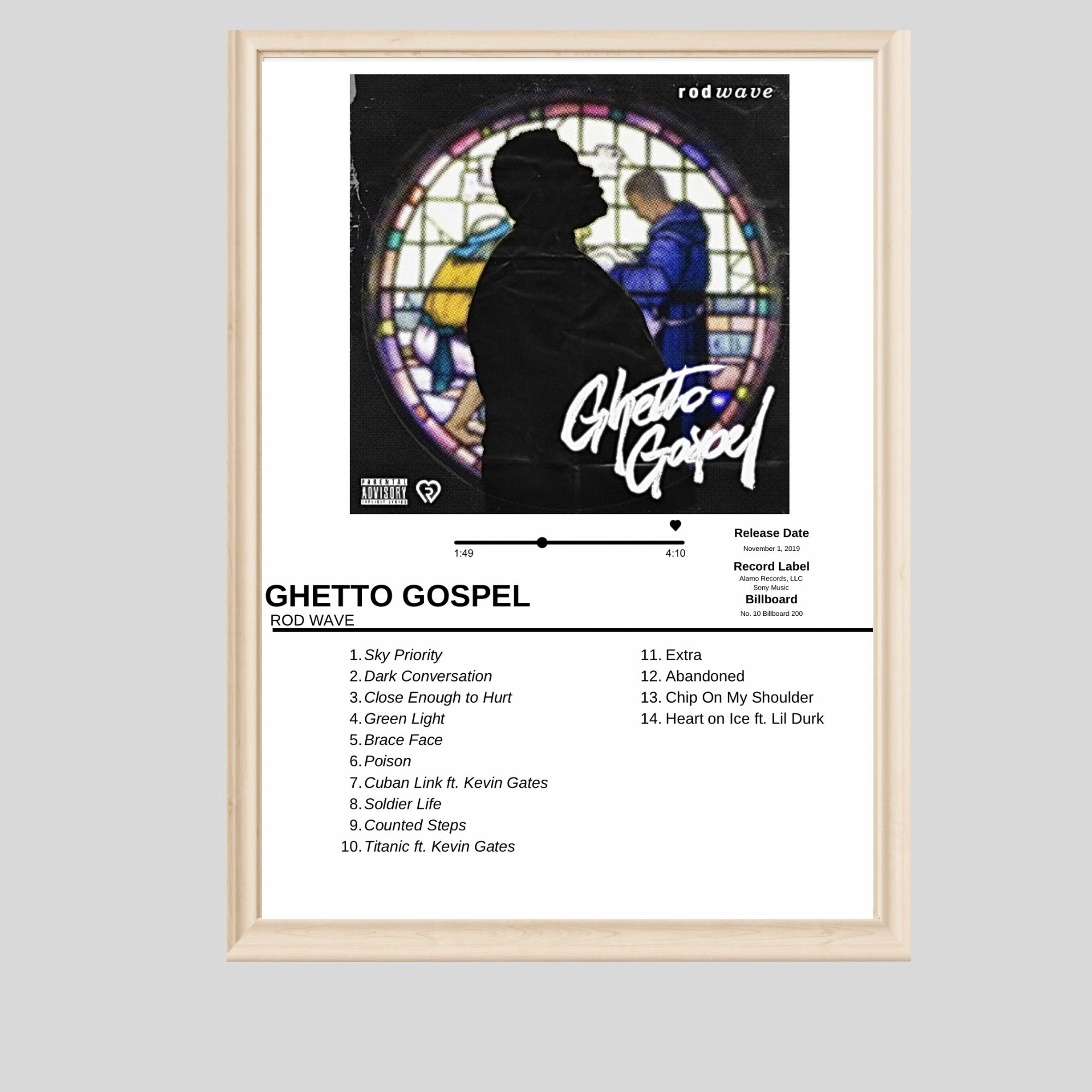 Discover Rod Wave Ghetto Gospel Album Cover Poster