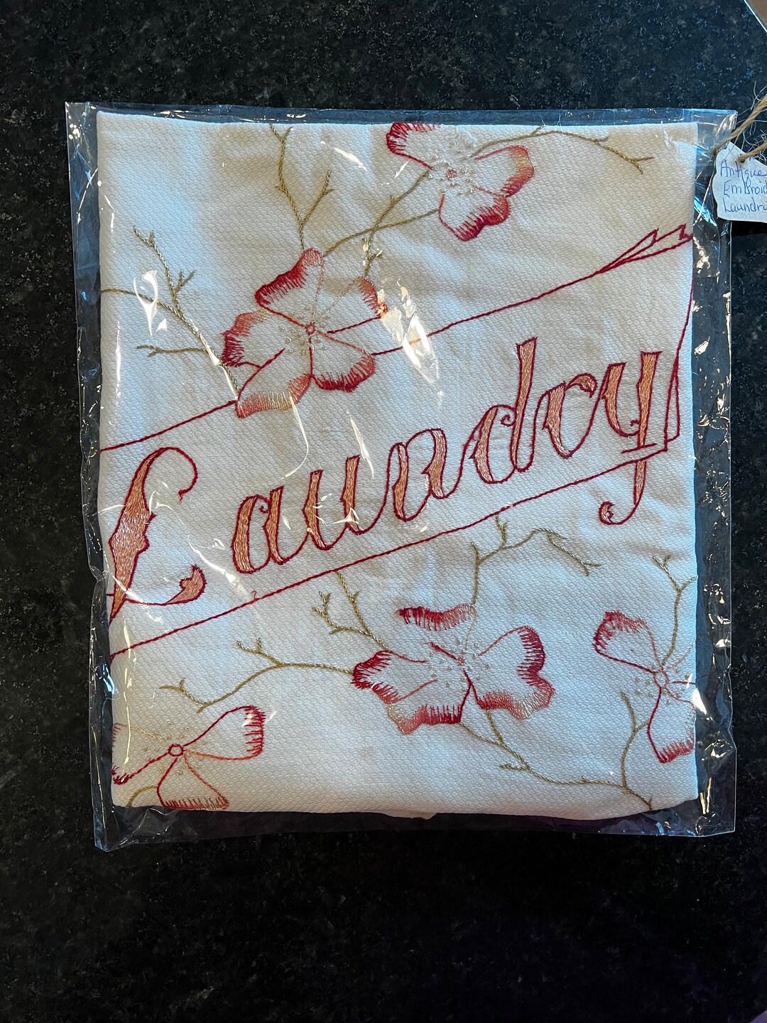 Antique Vintage Hand Embroidered Laundry Bag Etsy
