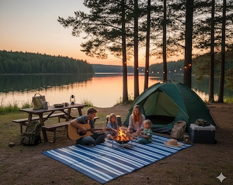 Striped Outdoor Camping Mat - Waterproof Picnic Blanket