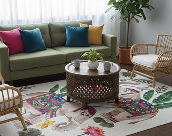 Elephant Patterned, Lint Free, Anti-allergic, foldable and washable Multi Purpose Rug, Kids Rug