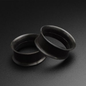 Black Silicone Double Flare Tunnel Silicone Ear Gauges For Stretched Ears Ear Stretchers Flesh Tunnels image 1