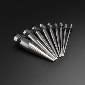 Ear Stretching Kit | Surgical Steel Taper Set | 316L Surgical Steel Expander Gauging | 1.6mm (14g) - 10mm (00g) | Ear Gauges Lobe Set