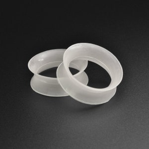 Clear Silicone Double Flare Tunnel | Silicone Ear Gauges For Stretched Ears | Ear Stretchers | Flesh Tunnels