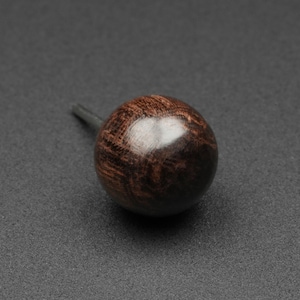 Narra Wood Ball Threadless Top | One Bar, Unlimited Designs! | Threadless Top Piercing Jewelry | Labret and Barbell | Earring and Nose Stud