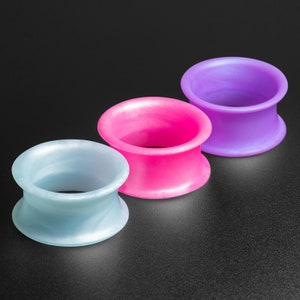 Pearl Silicone Double Flare Tunnel Bundle | Silicone Gauges For Stretched Ears | Ear Stretchers | Flesh Tunnels