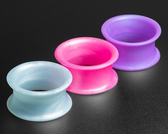 パール シリコン ダブル フレア トンネル バンドル | ストレッチ耳用シリコン ゲージ | イヤー ストレッチャー | フレッシュ トンネル ***関税なし!