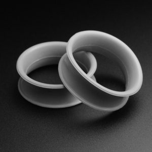 Flat Grey Silicone Double Flare Tunnel | Silicone Ear Gauges For Stretched Ears | Ear Stretchers | Flesh Tunnels
