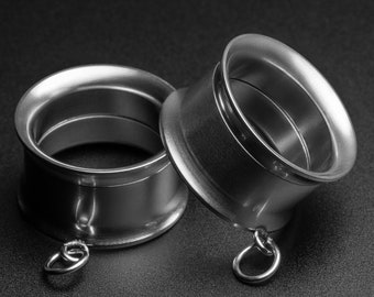 Double Flared Tunnel met Bloemen Filigraan en Steentjes - Zilver - 14 mm