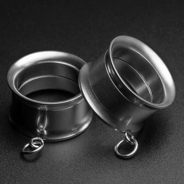Design Your Own Dangles Surgical Steel Internally Threaded Double Flare Tunnels | Ear Gauges For Stretched Ears |  Flesh Tunnels