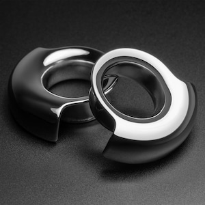 Lobe Cuff Surgical Steel Double Flare Tunnel | 316L Surgical Steel Ear Gauges For Stretched Ears | Ear Stretchers | Flesh Tunnels