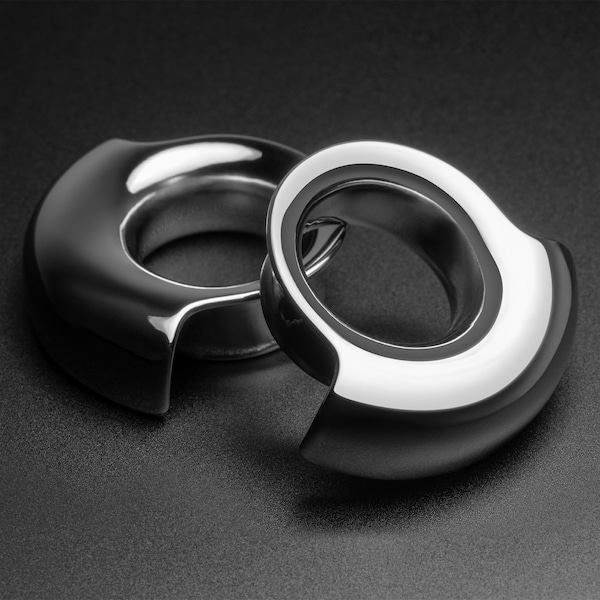 Lobe Cuff Surgical Steel Double Flare Tunnel | 316L Surgical Steel Ear Gauges For Stretched Ears | Ear Stretchers | Flesh Tunnels