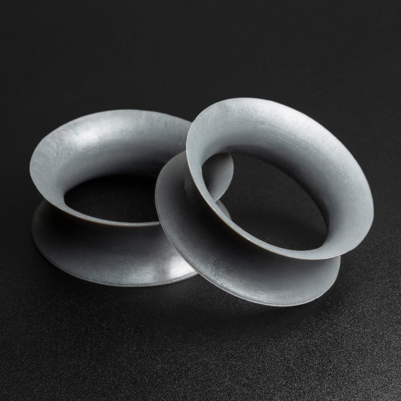 Gunmetal Grey Metallic Silicone Double Flare Tunnel