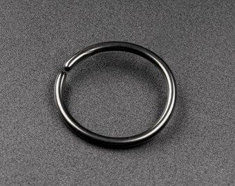 Black PVD Titanium Seamless Nose Ring | Titanium Nose Rings | Seamless Nose Stud Body Jewelry | Mirror Polish