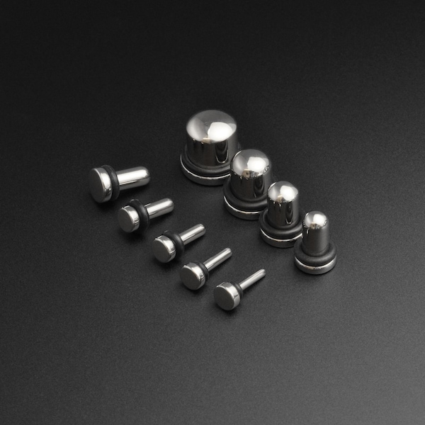 Ear Stretching Kit | Surgical Steel Single Flare Plug Kit | 316L Surgical Steel | 1.6mm (14g) - 10mm (00g) | Ear Gauges Lobe Set