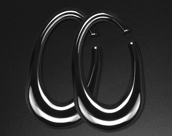 Oval Black PVD Surgical Steel Ear Weight | Ear Weight Gauges For Stretched Ears | Mirror Polish | Ear Lobe Hangers ***No TARIFFS!