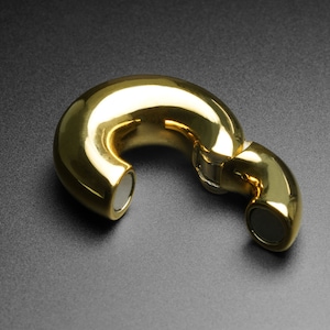 Gold PVD Magnetic Circle Ear Weight | Ear Weight Gauges For Stretched Ears | Mirror Polish | Ear Lobe Hangers ***No TARIFFS!