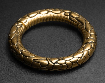 Schlangenhaut Gold PVD magnetische Ohrgewicht | Ohrgewichtsmesser für gestreckte Ohren | Spiegelpolitur | Ohrhänger
